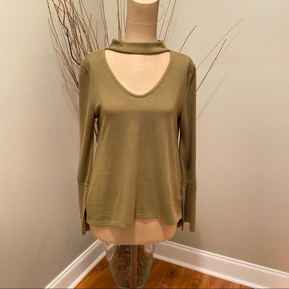 Coin 1804 Olive Green Choker Sweater